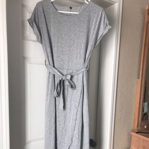 Gray wrap dress